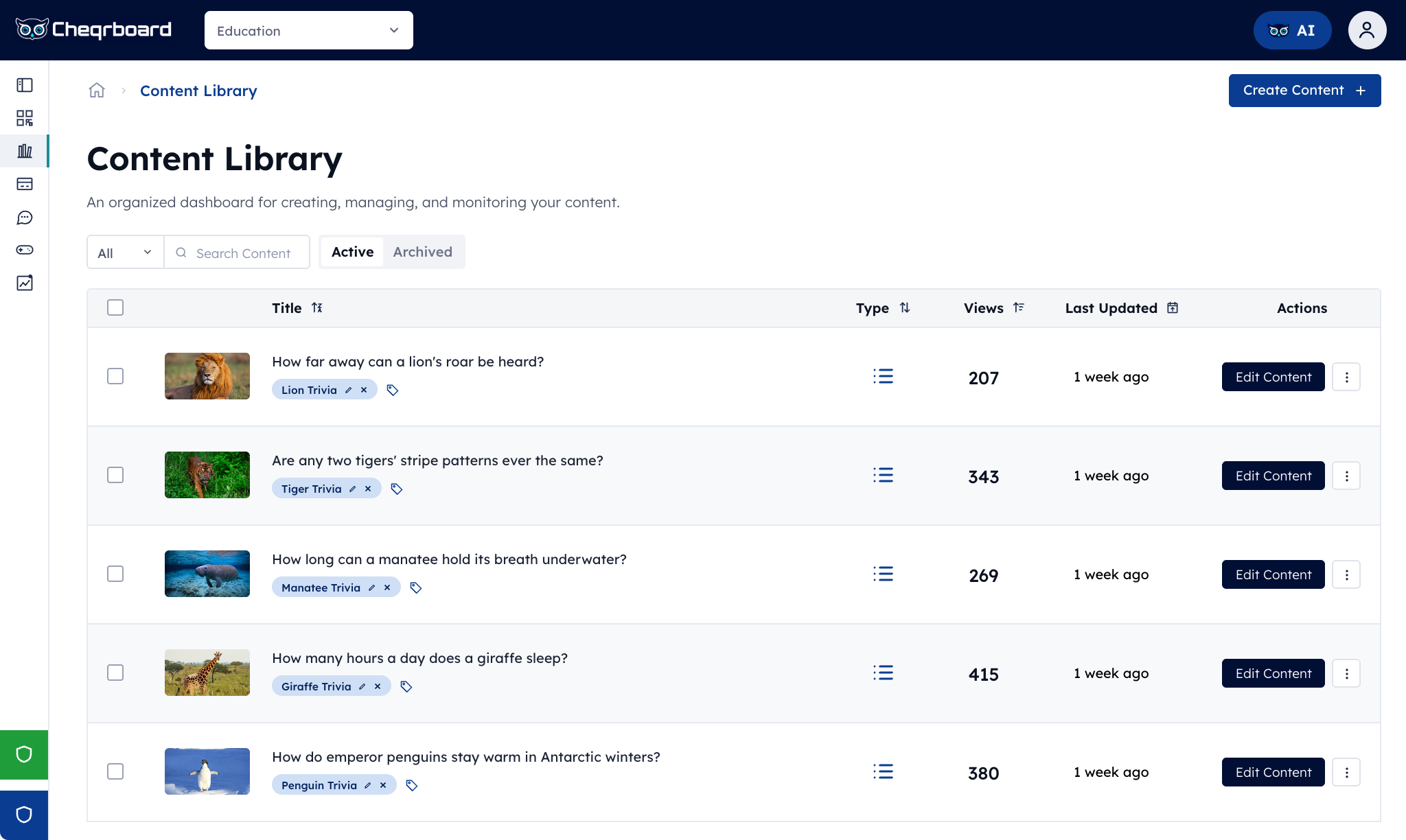 CheQRboard content library